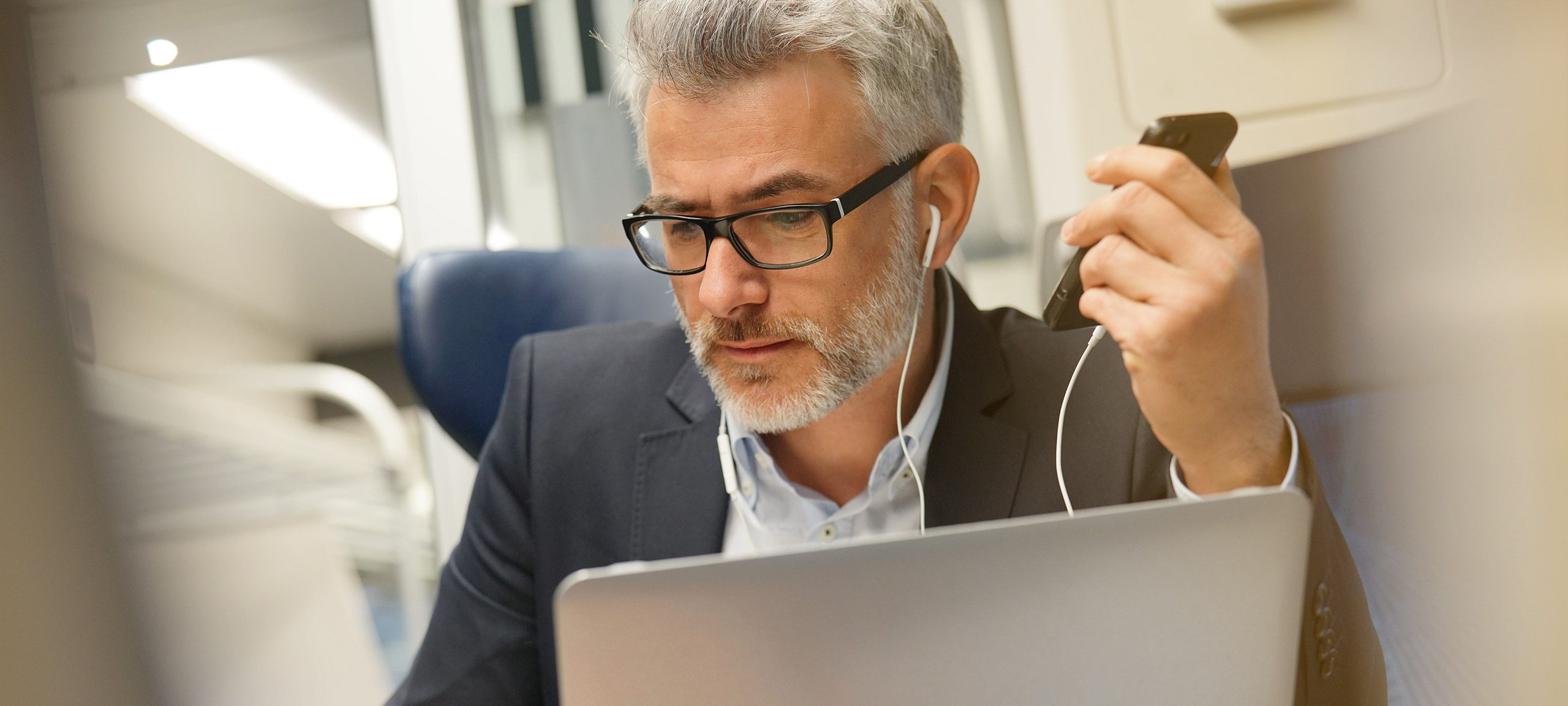 A man starts a conference call